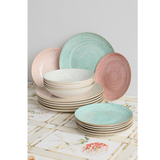 Rózsaszín porcelán 18 részes étkészlet Tognana Pepper Rosa