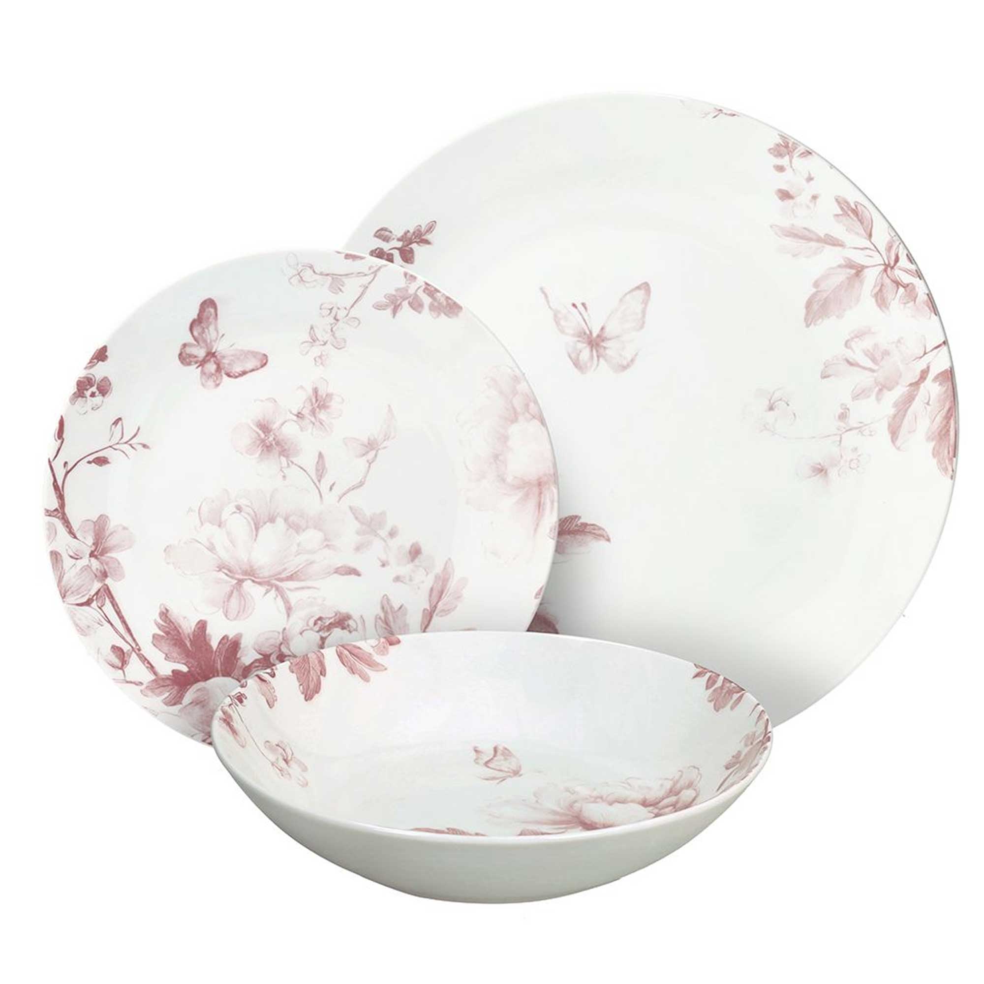 Tognana MOON VIE EN ROSE 18 részes porcelán étkészlet