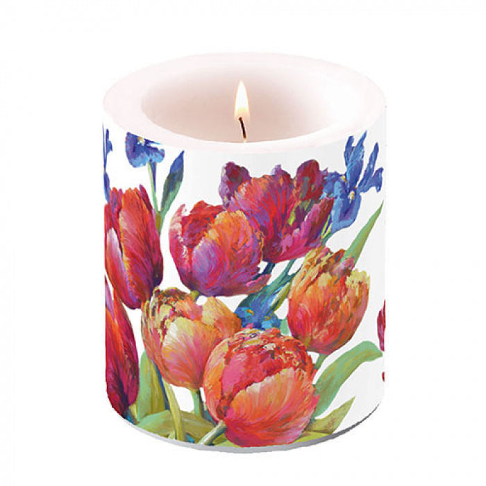 Gyertya Tulipános átvilágítós viasz gyertya 10x10 cm Tulips of joy