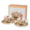 Tulipános porcelán csésze aljjal – 270 ml – 2 személyes készlet díszdobozban