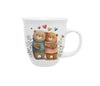 Bögre, csésze Valentin napi porcelán bögre szerelmes maci páros szívvel ablakos díszdobozban 650 ml