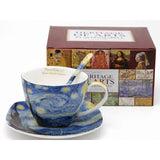 Van Gogh Csillagos éj porcelán csésze aljjal, kanállal - 250 ml - díszdobozos