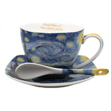 Van Gogh Csillagos éj porcelán csésze aljjal, kanállal - 250 ml - díszdobozos