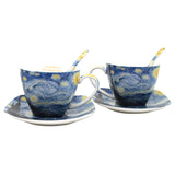 Van Gogh Csillagos éj porcelán csésze aljjal, kanállal szett - 250 ml - díszdobozos