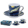 Bögre Van Gogh Csillagos éj porcelán espresso kávés csésze aljjal készlet - 2 személyes - díszdobozban