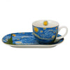 Van Gogh Csillagos éj porcelán reggeliző szett tálcával – 450 ml