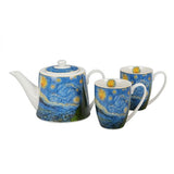 Van Gogh Csillagos éj porcelán szett kannával és 2 db bögrével