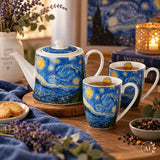 Van Gogh Csillagos éj porcelán szett kannával és 2 db bögrével