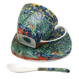 Van Gogh Íriszek porcelán csésze aljjal, kanállal - 250 ml - díszdobozos