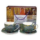 Van Gogh Íriszek porcelán csésze aljjal, kanállal szett - 250 ml - díszdobozban