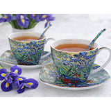 Van Gogh Íriszek porcelán csésze aljjal, kanállal szett - 250 ml - díszdobozban