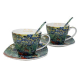 Van Gogh Íriszek porcelán csésze aljjal, kanállal szett - 250 ml - díszdobozos