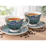 Van Gogh Íriszek porcelán csésze aljjal szett - 250 ml - szív díszdobozos