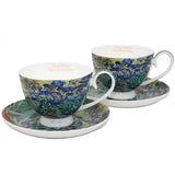 Van Gogh Íriszek porcelán csésze aljjal szett - 250 ml - szív díszdobozos