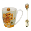 Van Gogh Napraforgók porcelán bögre fémkanállal – 360 ml