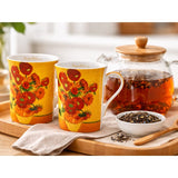 Van Gogh Napraforgók porcelán bögre szett 300 ml - szív díszdobozos