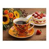 Van Gogh Napraforgók porcelán csésze aljjal, kanállal - 250 ml - díszdobozos