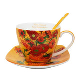 Van Gogh Napraforgók porcelán csésze aljjal, kanállal - 250 ml - díszdobozos
