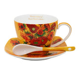 Van Gogh Napraforgók porcelán csésze aljjal, kanállal - 250 ml - díszdobozos