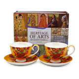 Van Gogh Napraforgók porcelán csésze aljjal szett 250 ml - füles díszdobozos