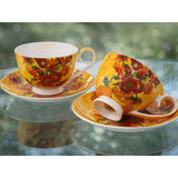 Van Gogh Napraforgók porcelán csésze aljjal szett 250 ml - füles díszdobozos