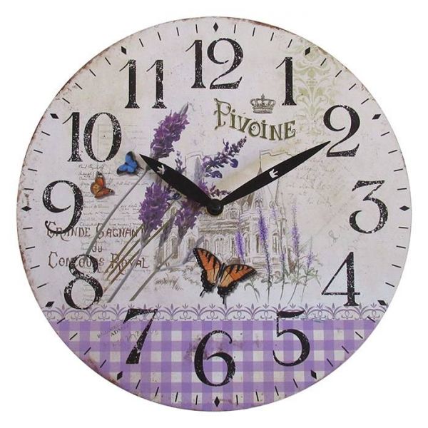 Falióra Vintage levendulás falióra 29 cm
