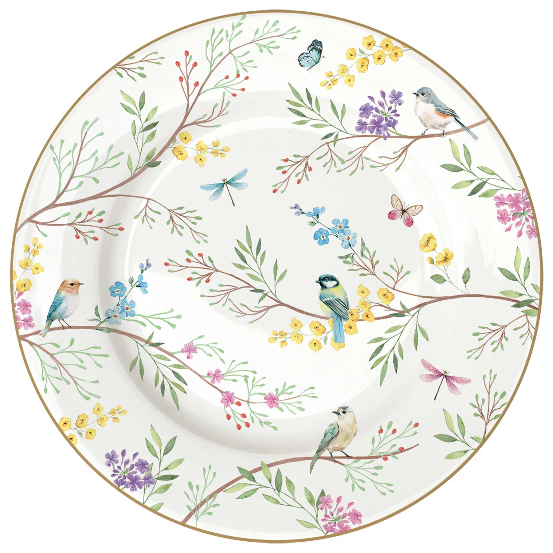 Étkészlet Vintage porcelán desszertes tányér Birds Melody