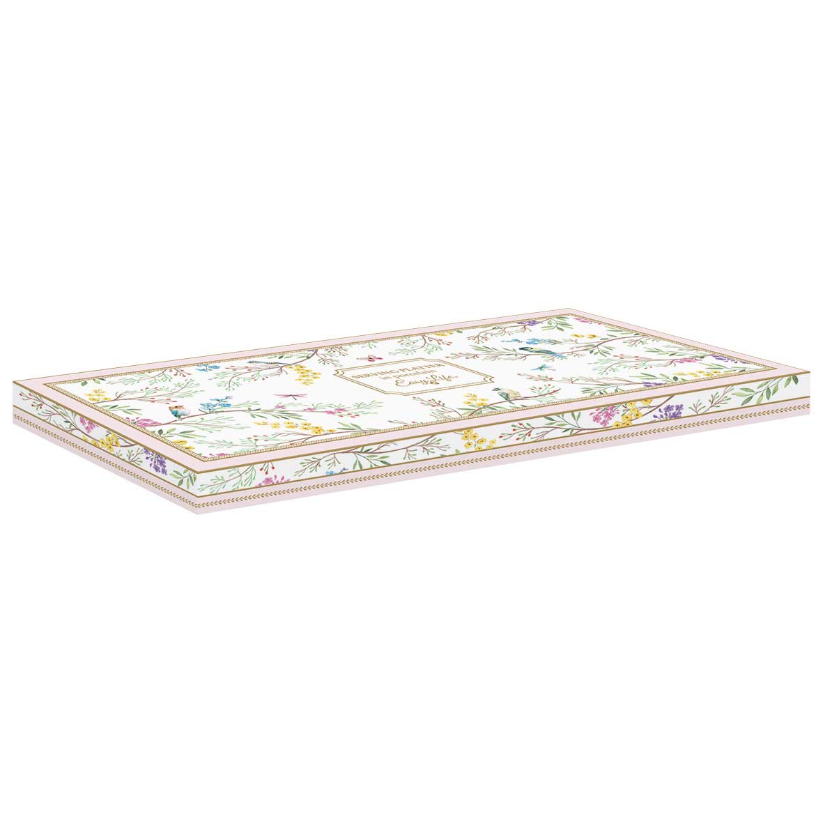 Tálca Vintage porcelán kínáló tálca 35x15 cm Birds Melody