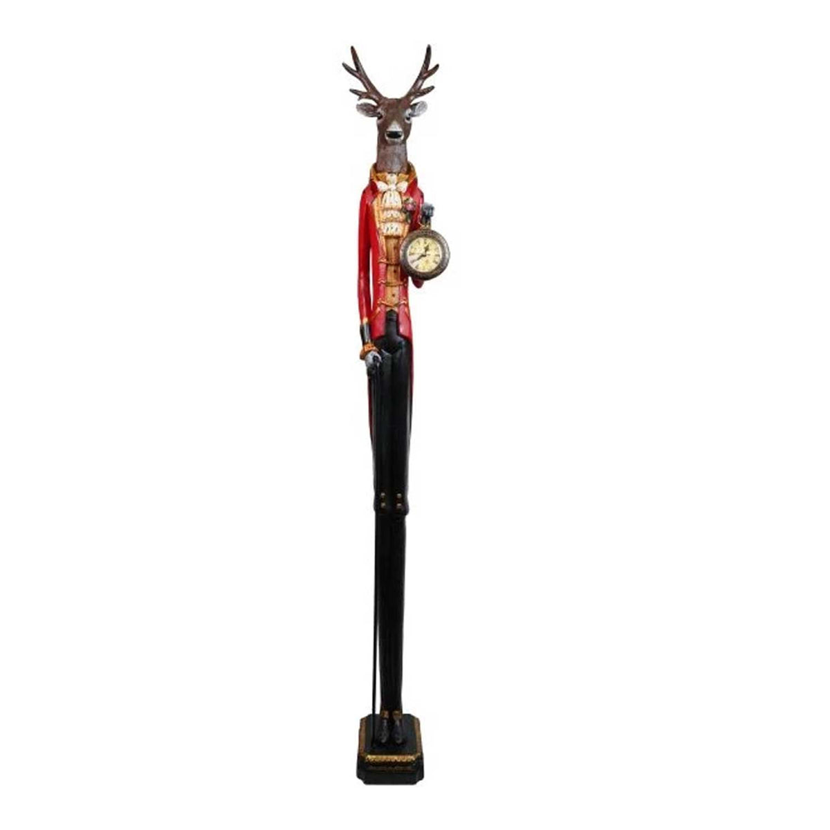 Vintage Elegáns Szarvas Úr Órával – Álló Dekor szobor 157 CM
