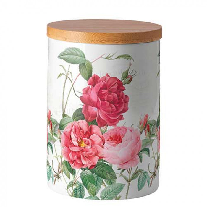 Konyhai tároló Vintage virágos porcelán konyhai tároló szilikon gyűrűvel közepes Amber