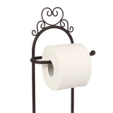 Vintage fém álló WC papír tartó 70 cm barna