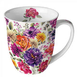 Bögre Virág mintás porcelán bögre Anne white