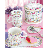 Virág mintás porcelán lapostányér 27 cm Easy Life Mon Amour