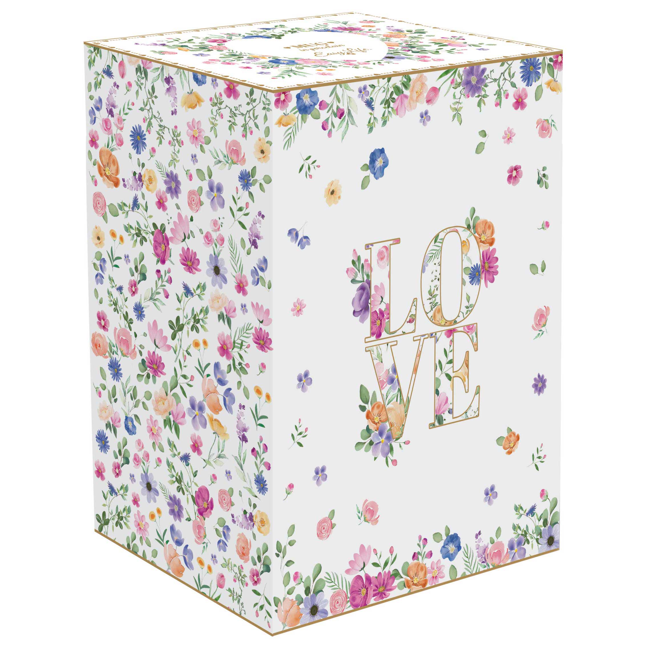 Virág mintás porcelán nagyméretű bögre 600 ml díszdobozban Easy Life Mon Amour