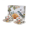 Virágos - madaras porcelán kávés csésze aljjal 110 ml - 2 személyes