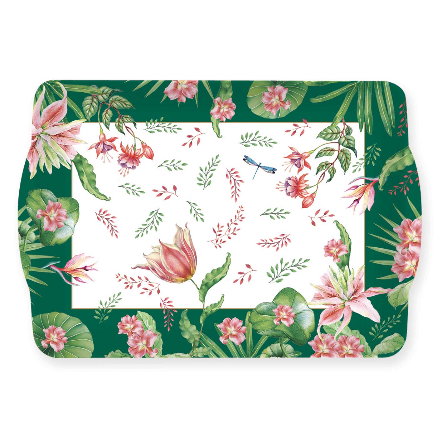 Tálca Virágos Műanyag tálca 33x22 cm Botanic Chic