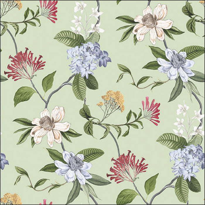 Szalvéta Virágos papírszalvéta 33x33 cm 20 db-os Floral mix Green