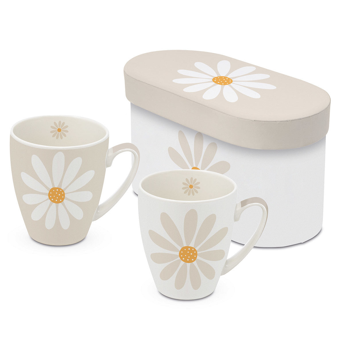 Virágos porcelán bögre 2 db szett 350 ml díszdobozban Happy Flower