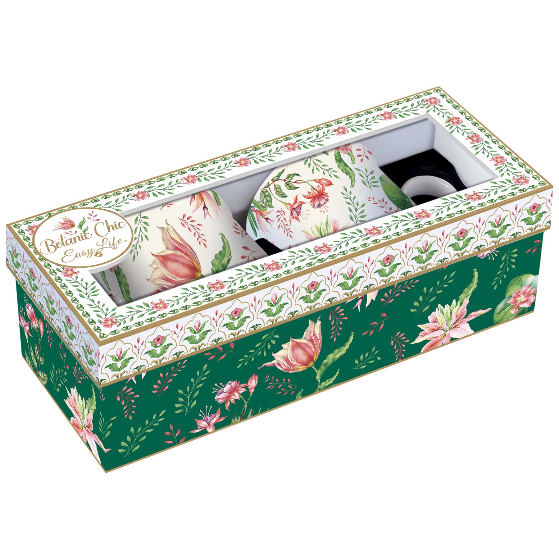 Bögre Virágos porcelán bögre 2 db szett díszdobozban Botanic Chic