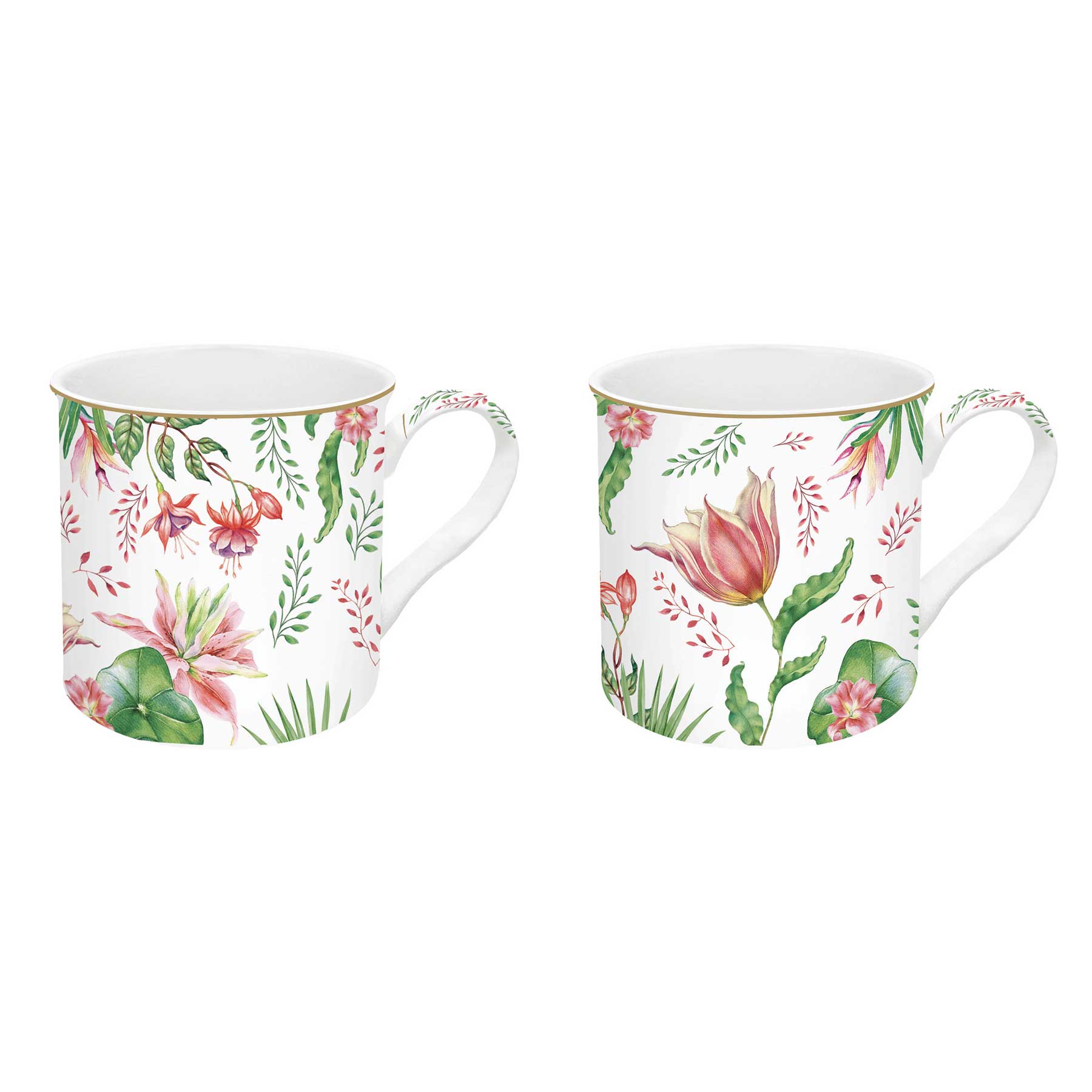 Bögre Virágos porcelán bögre 2 db szett díszdobozban Botanic Chic