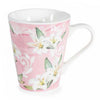Fehér virágos porcelán bögre - 280 ml