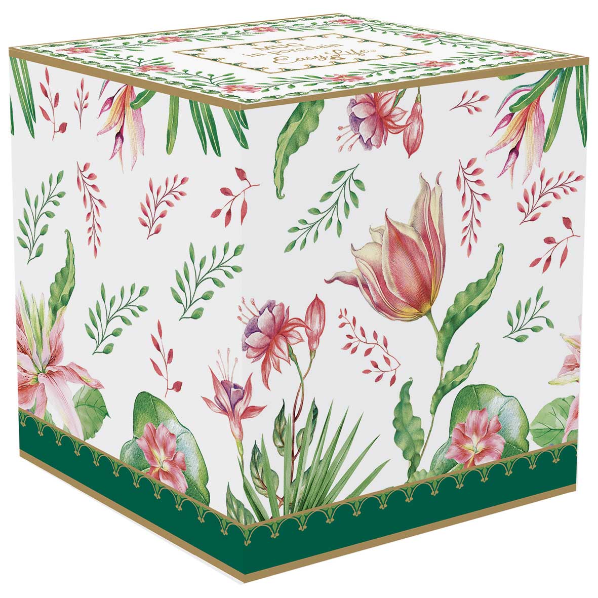 Bögre Virágos porcelán bögre díszdobozban Botanic Chic