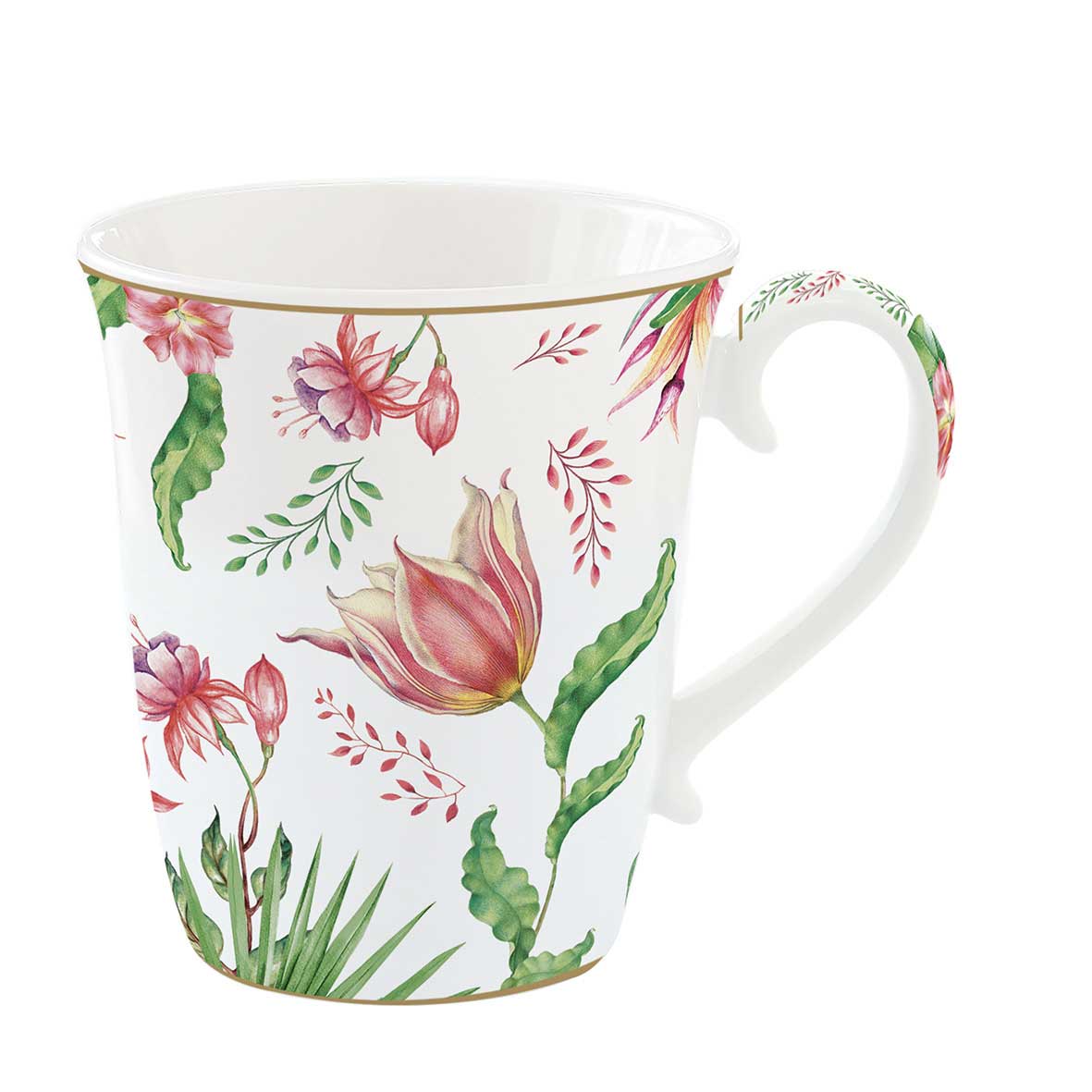 Bögre Virágos porcelán bögre díszdobozban Botanic Chic