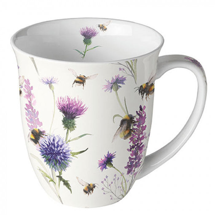 Bögre Virágos porcelán bögre Méhek a réten