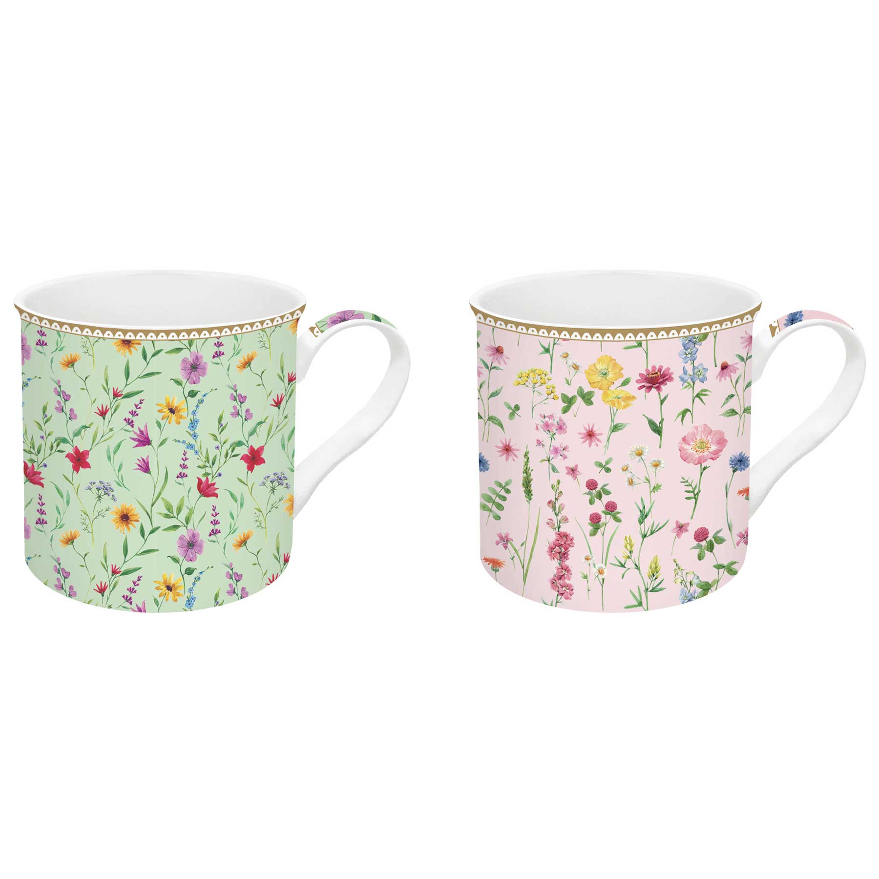 Bögre Virágos porcelán bögre szett 2 db Coffee Mania Meadow Flowers