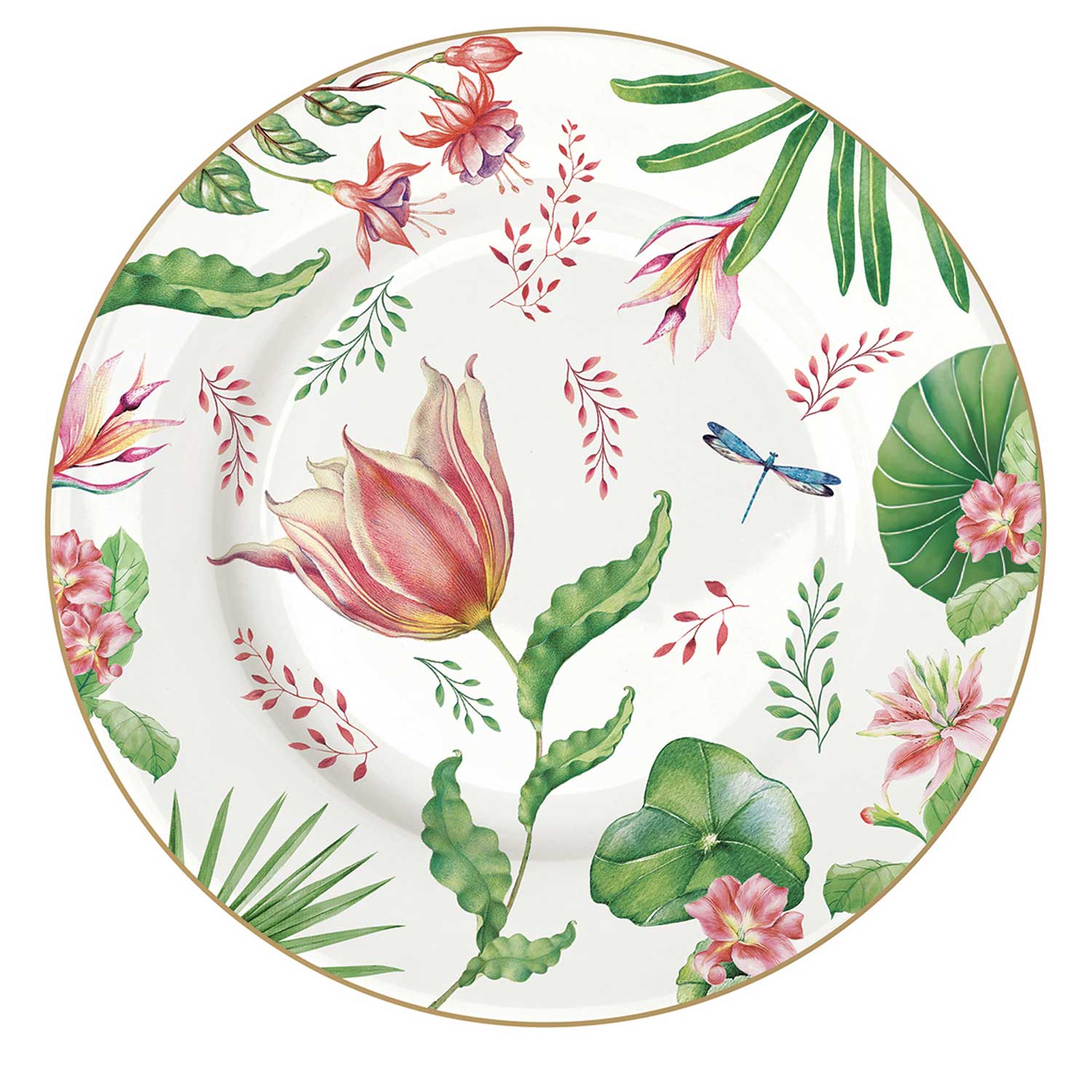 Étkészlet Virágos porcelán desszertes tányér Botanic Chic
