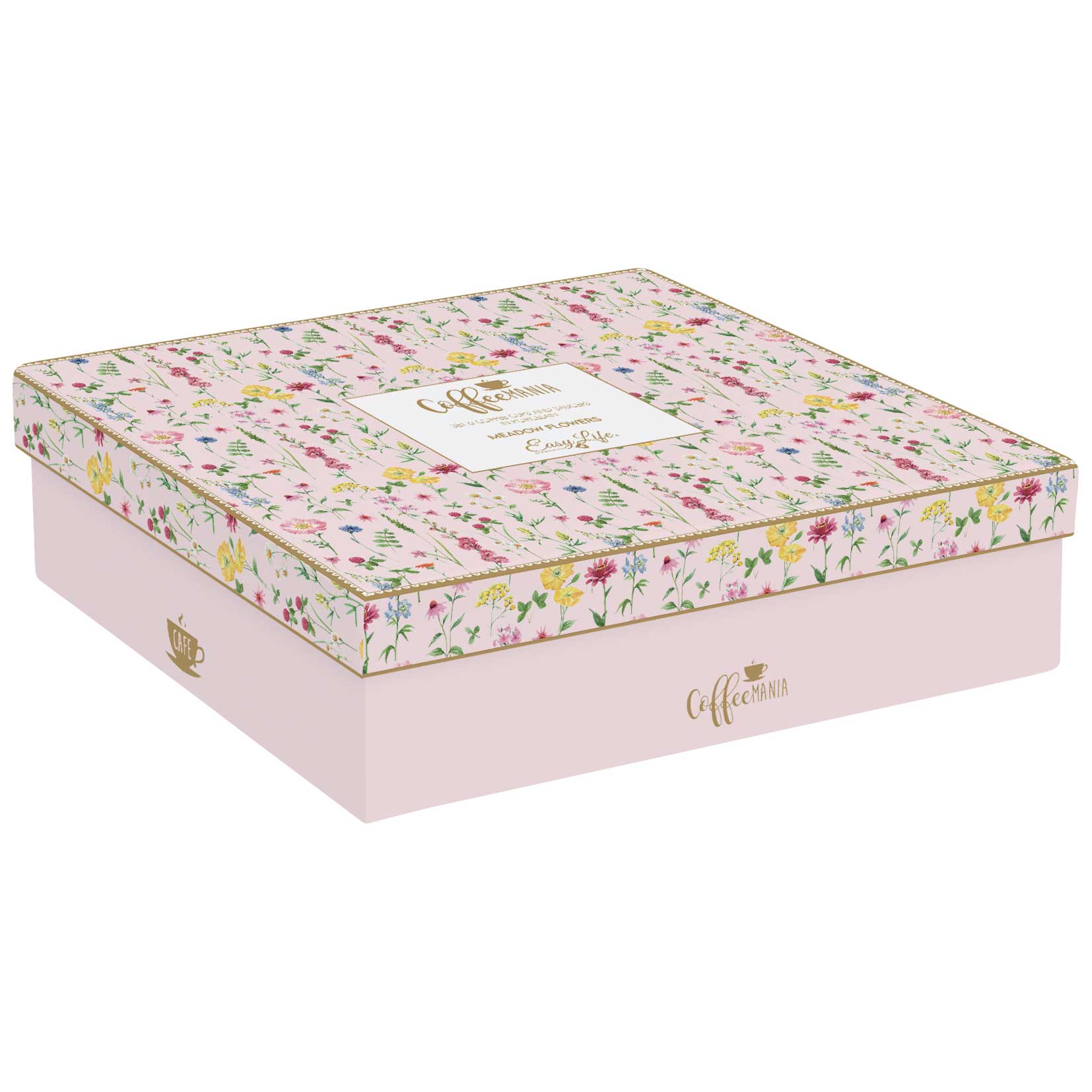Bögre Virágos porcelán kávés csésze aljjal 6 db szett Coffee Mania Meadow Flowers