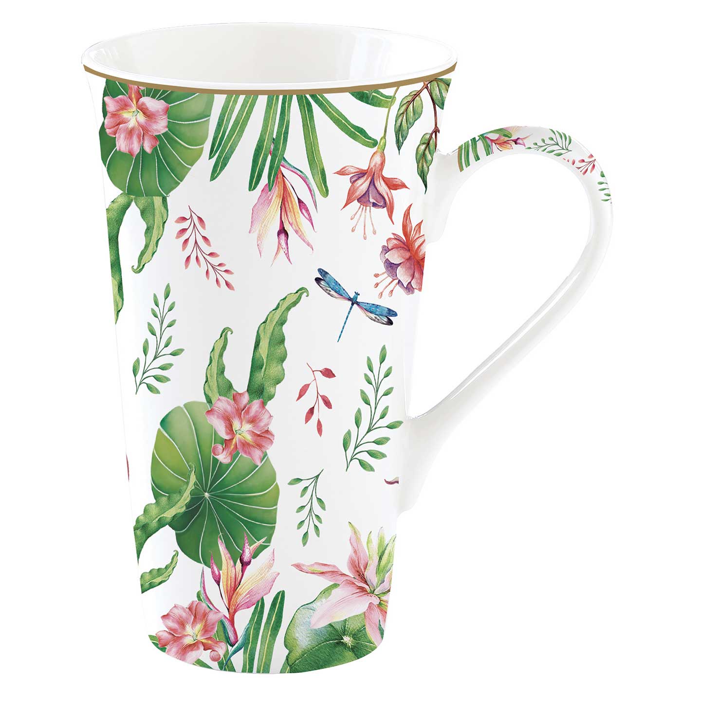 Bögre Virágos porcelán nagy bögre 600 ml díszdobozban Botanic Chic