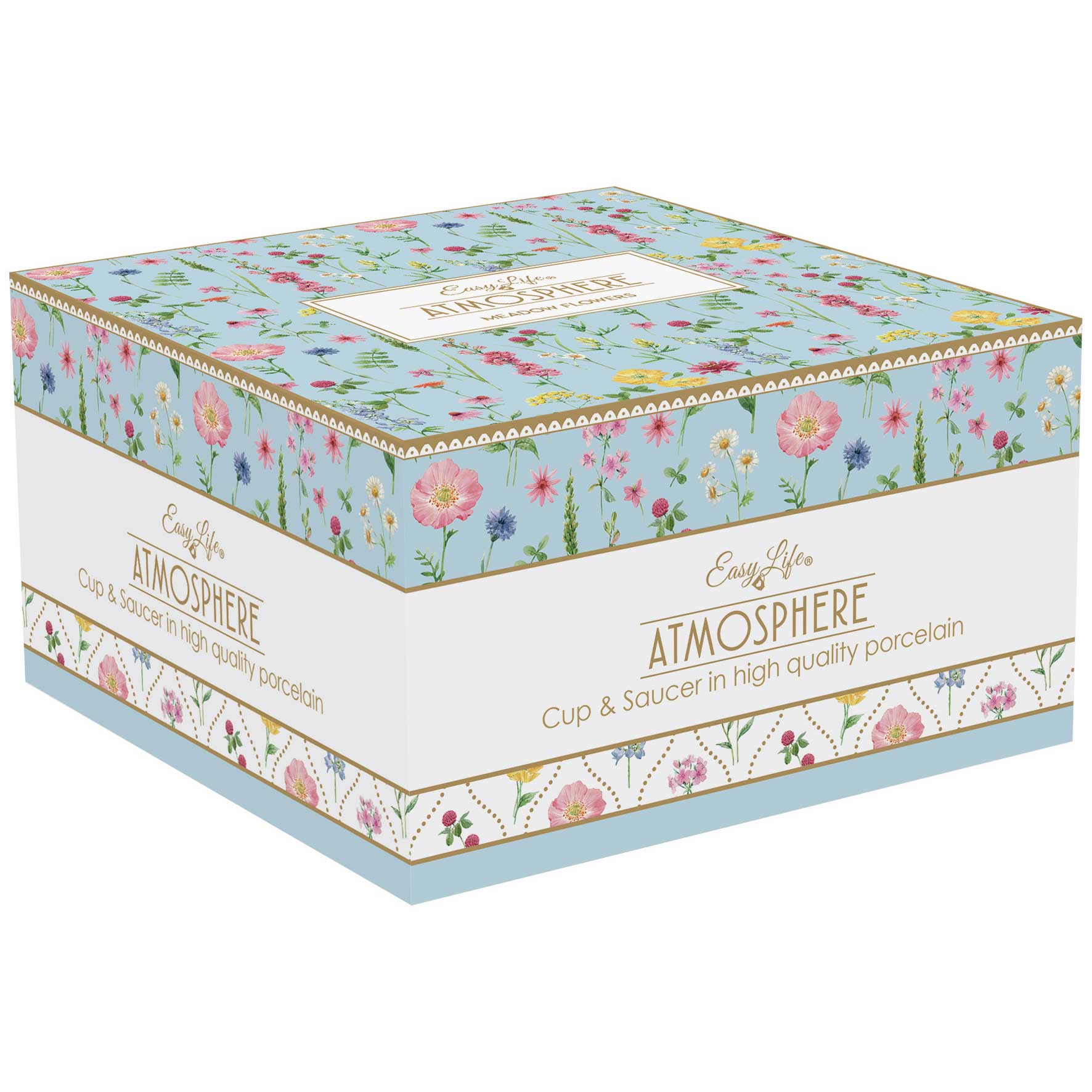 Bögre Virágos porcelán nagy reggeliző csésze aljjal Coffee Mania Meadow Flowers
