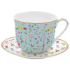 Bögre Virágos porcelán nagy reggeliző csésze aljjal Coffee Mania Meadow Flowers